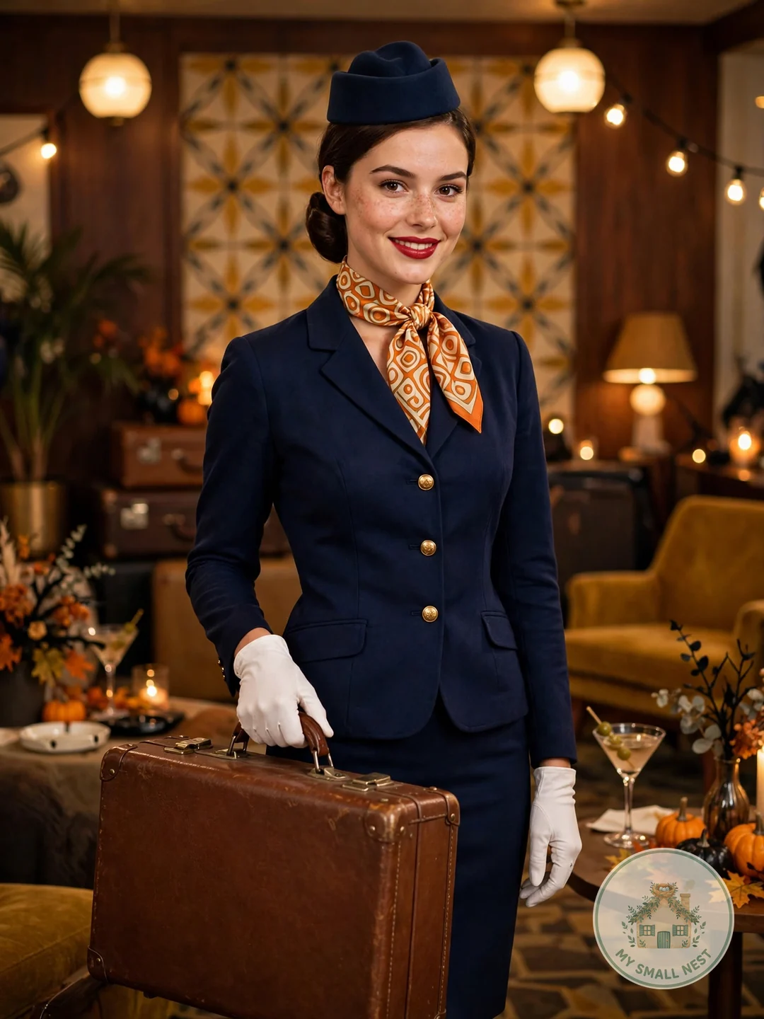 Retro Flight Attendant - unique Halloween college costumes