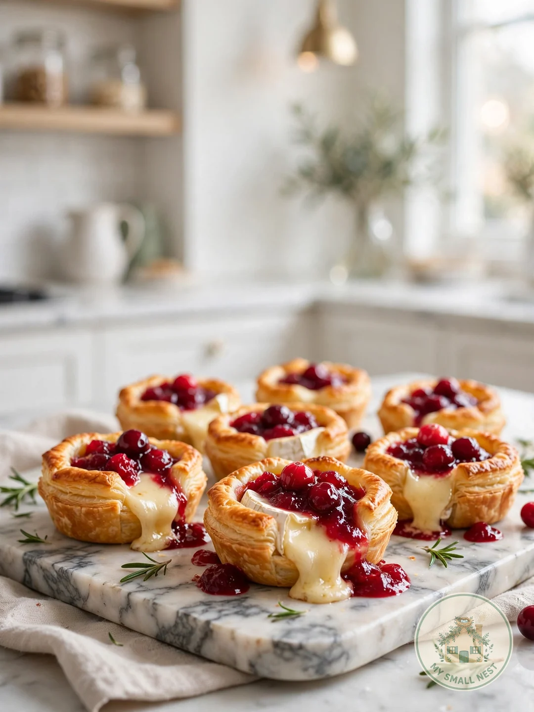 Cranberry Brie Puff Pastry Bites - valentines day appetizers