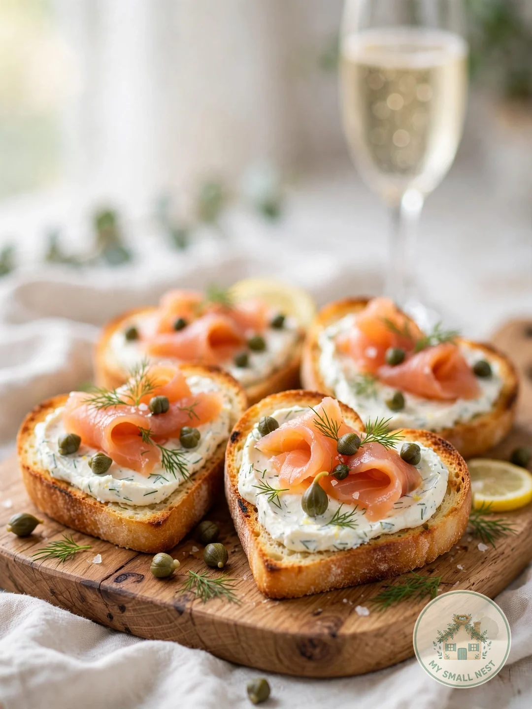 Smoked Salmon Heart Crostini - valentines day appetizers