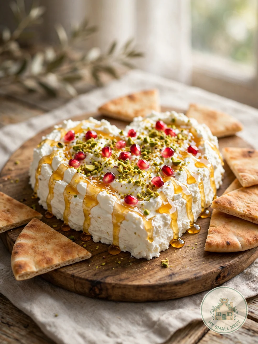 Whipped Feta Heart Board with Honey - valentines day appetizers