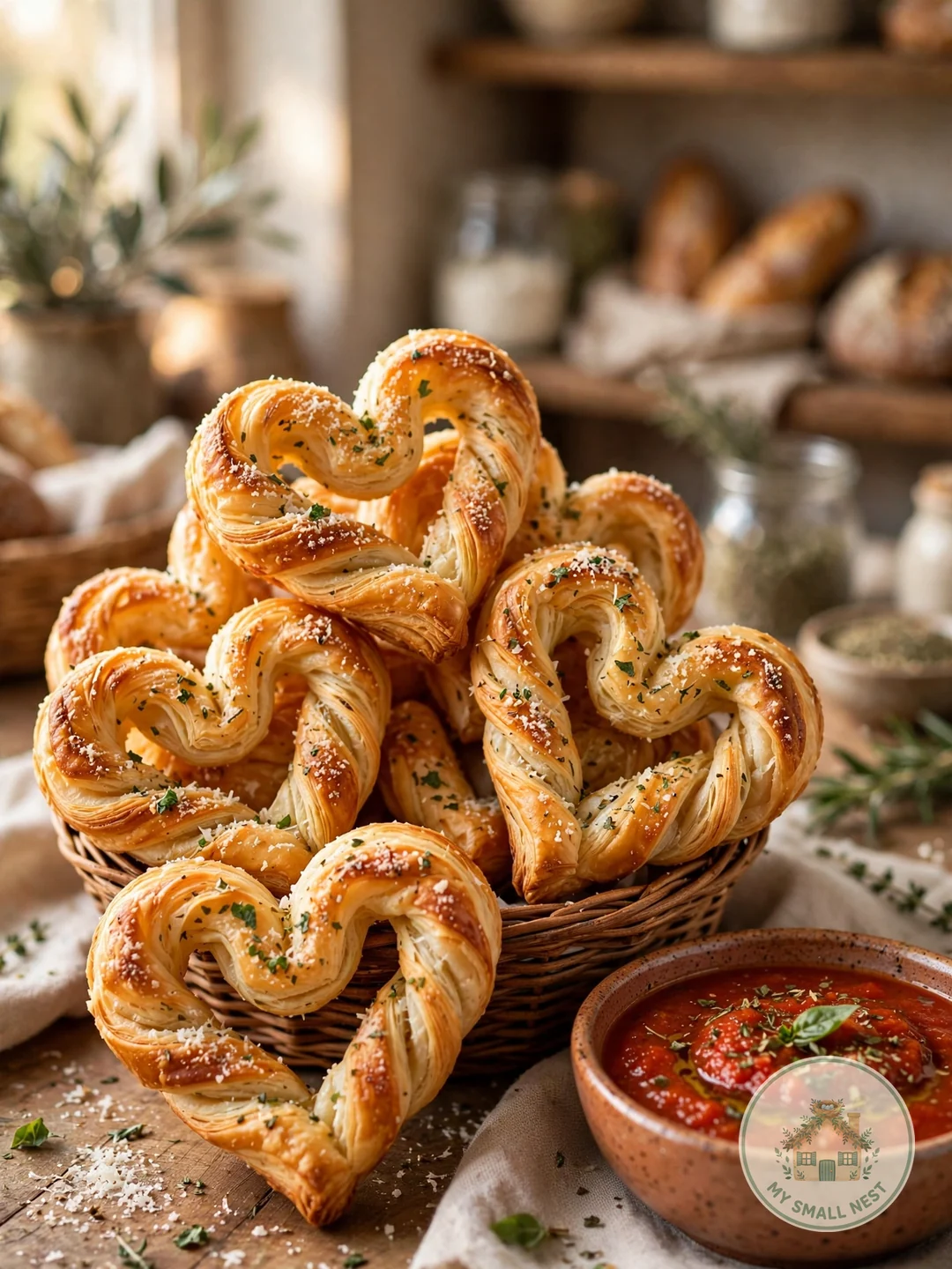 Parmesan Puff Pastry Heart Twists - valentines day appetizers